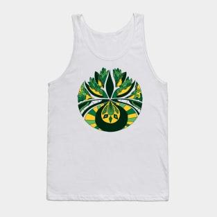 Forrest Green Abstract Motif Tank Top